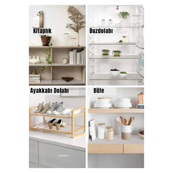 Kaydırmaz Şeffaf Raf Örtüsü 45x300 cm | Kalın PVC Dolap İçi Çekmece Koruyucu Eva Mat