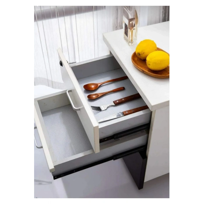 Eva Şeffaf Kaydırmaz Dolap Çekmece Raf Örtüsü 45x10 Metre Buzdolabı İçi Kaymaz Koruyucu Organizer