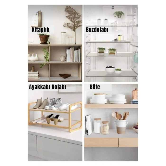 Eva Şeffaf Kaydırmaz Dolap Çekmece Raf Örtüsü 45x10 Metre Buzdolabı İçi Kaymaz Koruyucu Organizer