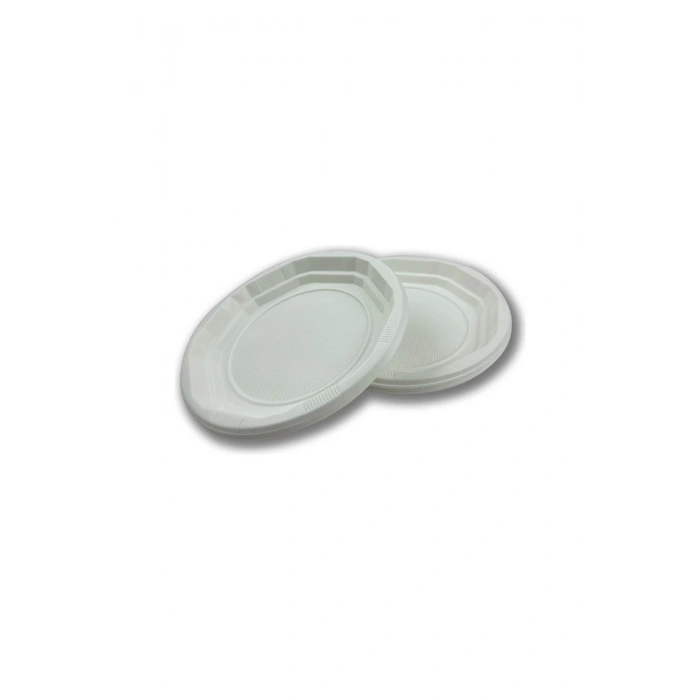 Tabak Plastik Oval Beyaz 50li 17 Cm