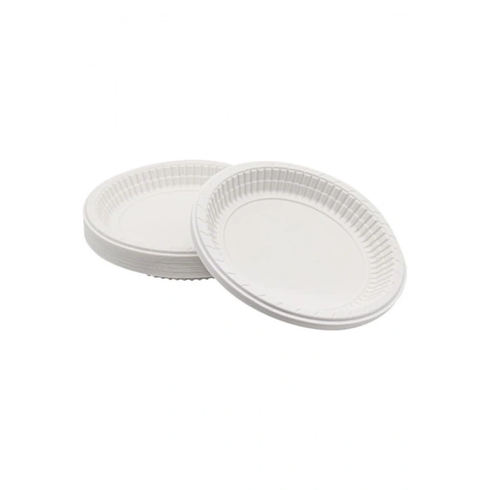 Plastik Tabak 100lü 17 Cm Beyaz Plastik Tabak