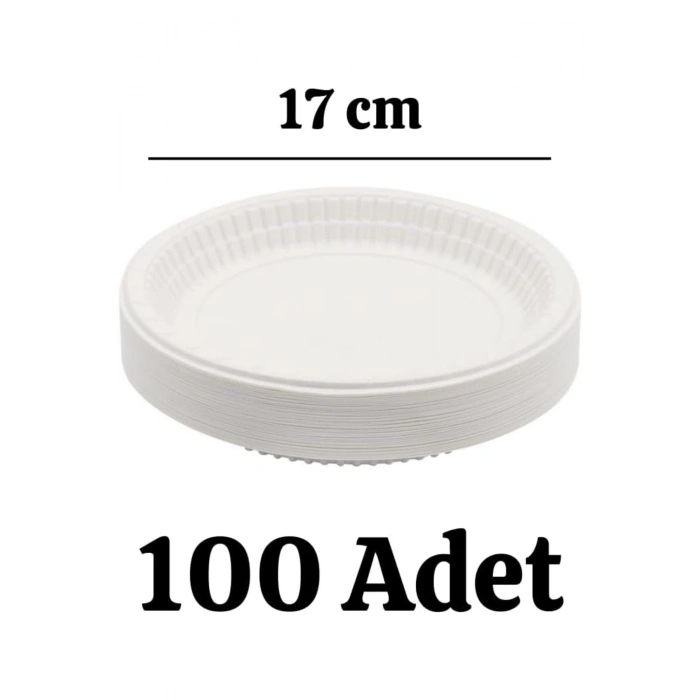 Plastik Tabak 100lü 17 Cm Beyaz Plastik Tabak