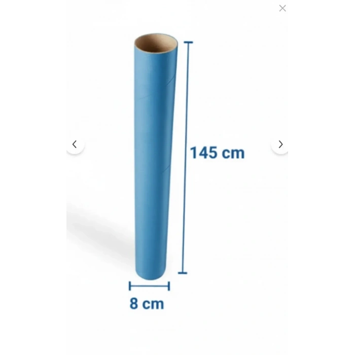 Mavi Karton Masura Boy 145 Cm Iç Çap 8 Cm Balonlu Naylon Masurası (1 Adet Fiyatıdır )