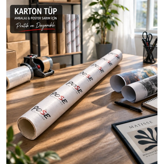 EXTRA KALIN Karton Koli Rulosu Silindir Karton Tüp Dayanıklı Ambalaj Borusu Poster, Streç, Naylon Sarma İçin