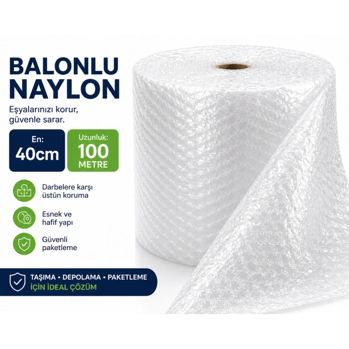 Balonlu Naylon Patpat 40 cm x 100 Metre Kargo Paketleme Ambalajı
