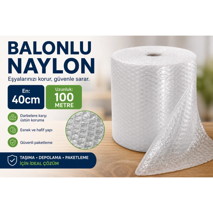 Balonlu Naylon Patpat 40 cm x 100 Metre Kargo Paketleme Ambalajı