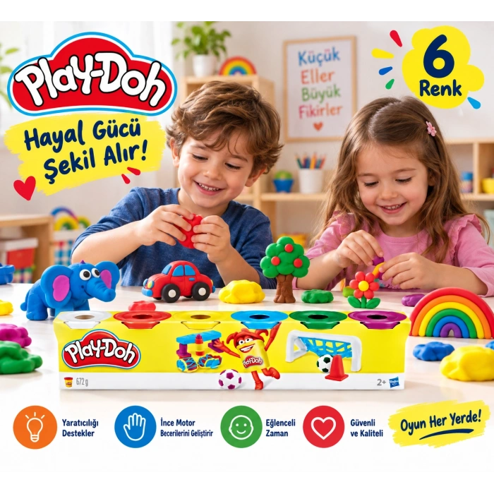 PlayDoh 6’lı Oyun Hamuru Seti 672 g – 6 Renk