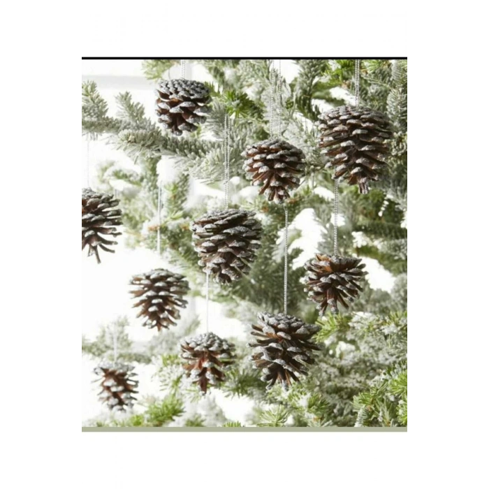 7li Yılbaşı Ağacı Süsü Kozalak Seti