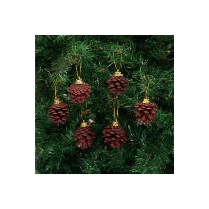 9 Adet Yılbaşı Ağacı Süs Çam Dekor Naturel Kozalak