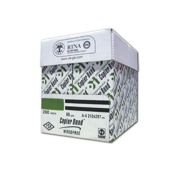A4 Fotokopi Kağıdı Vege Copier Bond 80 G 500lü Kağıt 5 Paket