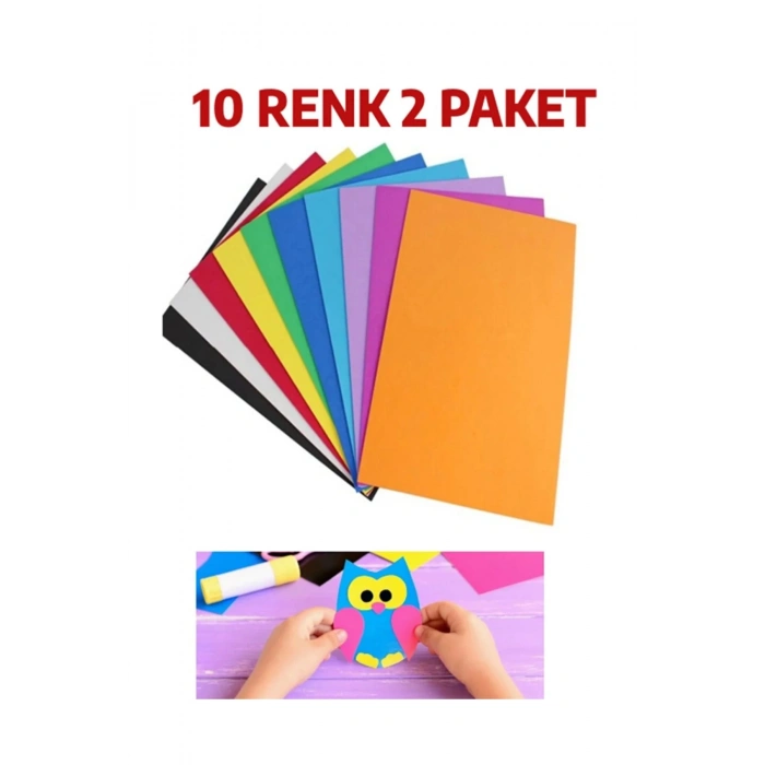 A4 Renkli Fon Kartonu 23x34 10lu (2li Paket) 10 Renk