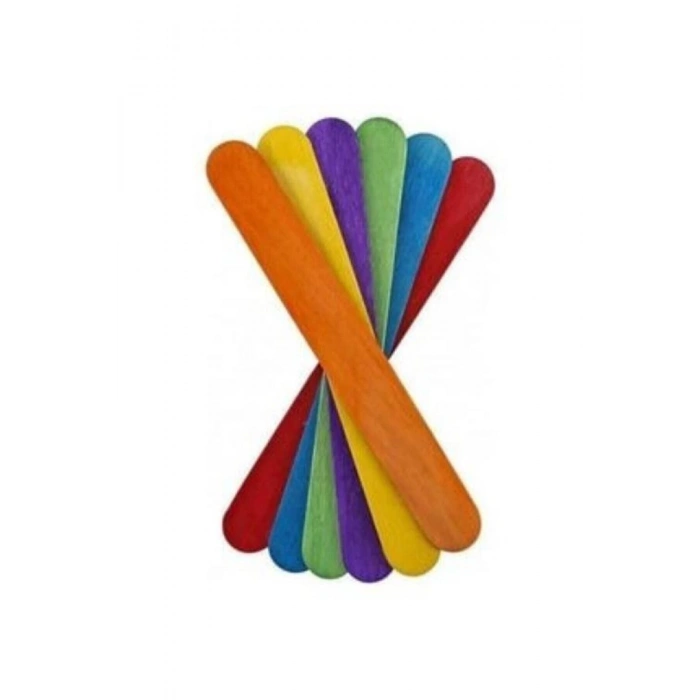 Ahşap Dil-dondurma-abeslang Çubuğu Renkli Geniş 50li Çx