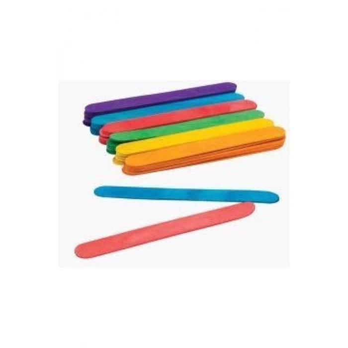 Ahşap Küçük Dil-dondurma-abeslang Çubuğu Renkli 50li
