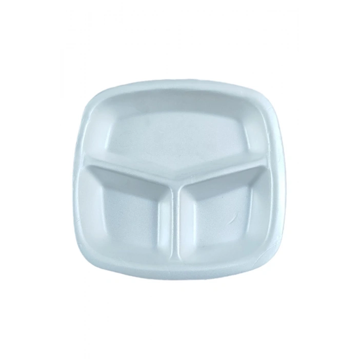 Amaç köpük tabak üç göz (tabldot) 50 adet kullan at