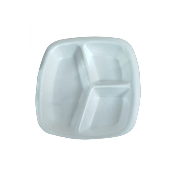 Amaç köpük tabak üç göz (tabldot) 50 adet kullan at