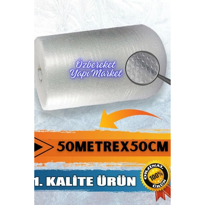 Balonlu Naylon 1 .sınıf Balonlu Poşet Patpat Havalı Naylon Pıt Pıt Ambalaj Pat Pat - 50cm X 50metre