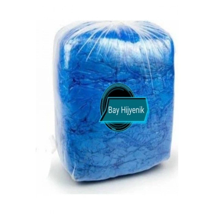 Bayhijyenik Pe Naylon Mavi 9 Mikron Tek Kullanımlık Galoş 1000li