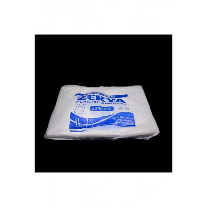 Beyaz Baskısız Atlet Poşet Büyük Boy Poşet 1kg