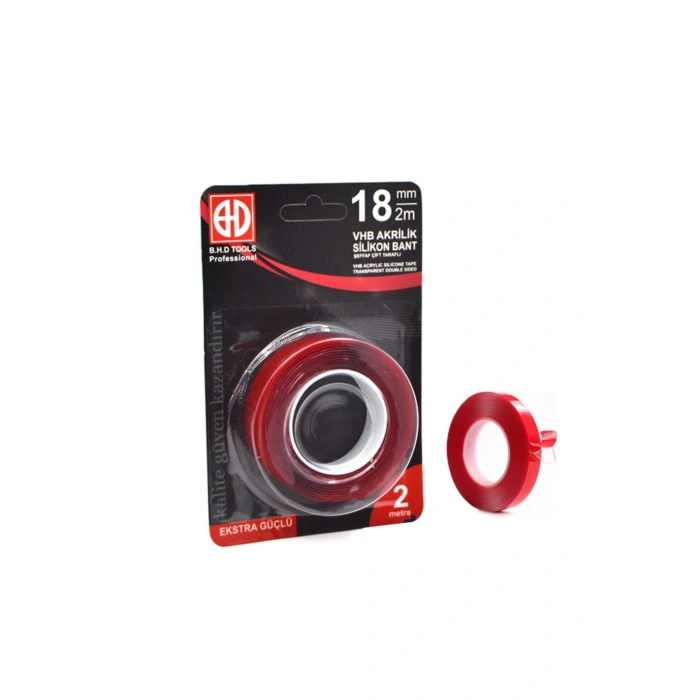 Bhd B.h.d 18mmx2m Çift Taraflı Akrilik Silikon Bant Bhd Silikon Çift Taraflı Bant