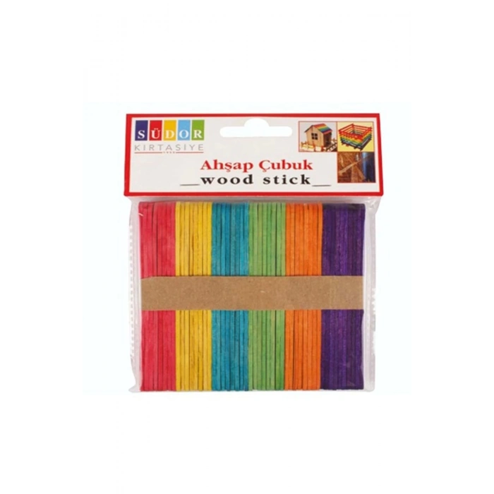 Bs69 Ahşap Küçük Boy Dil Çubuğu Renkli