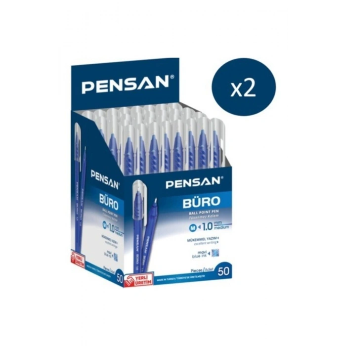Büro Mavi Tükenmez Kalem 2 X 50li