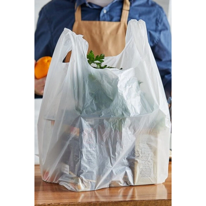 Büyük Boy Beyaz Atlet Market Alışveriş Çöp Poşeti Hışır Poşet 2kg Plastik Torba Büyük