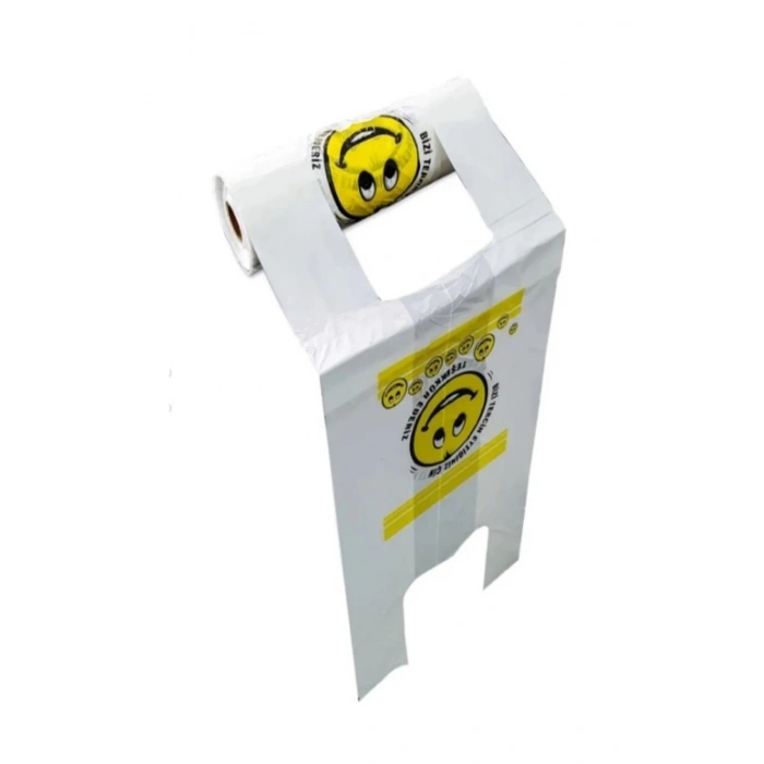 Büyükboy Gülenyüz Baskılı Rulo Poşet Market Manav Atlet Hışır 1 Adet Rulo