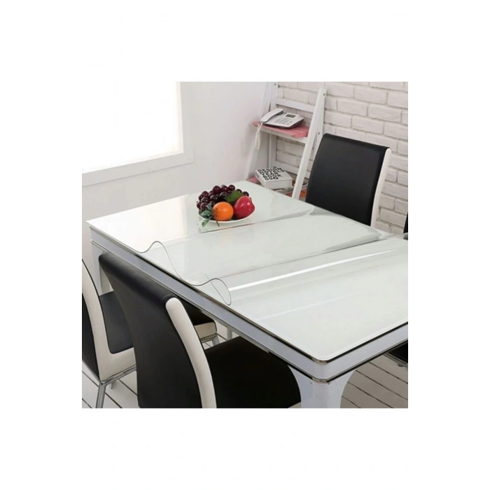 Cam Görünümlü Şeffaf 1,5 mm Kalın Pvc Masa Örtüsü 80x120 cm