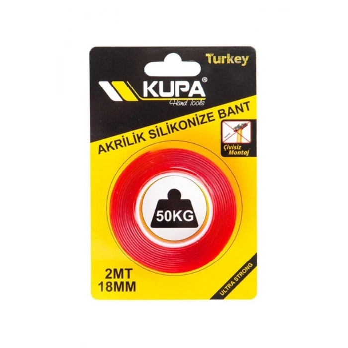 Çift Taraflı Akrilik Silikonize Bant 2 Adet 18 Mm X 2 Metre