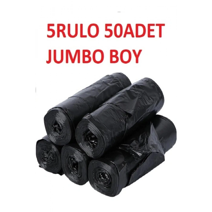 Çöp Torbası Jumbo Boy 300 gr 10’lu 5 Rulo Kalın 80x110 Çöp Poşeti