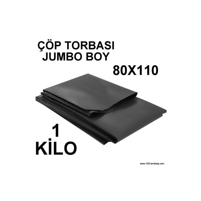 Çöp Torbası Jumbo Boy Gram 80x110 Cm Siyah 1 Kilo