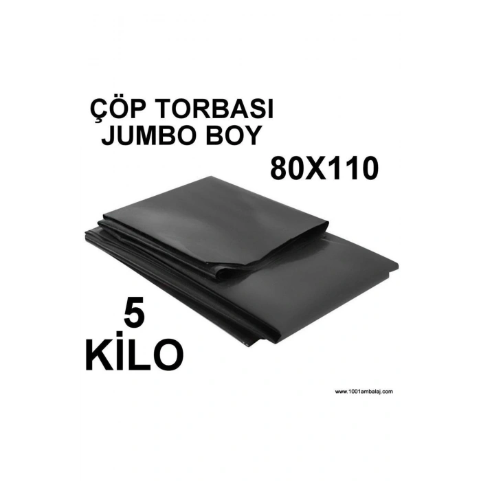 Çöp Torbası Jumbo Boy Gram 80x110 Cm Siyah 5 Kilo