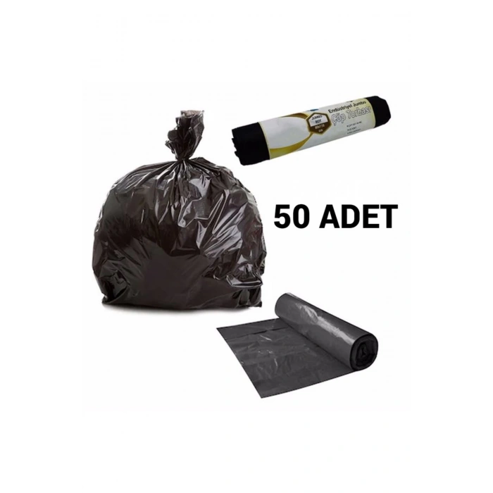 Endüstriyel Süper Dayanıklı Su Sızdırmaz Jumbo Boy Çöp Torbası 10lu Rulo 5 Adet