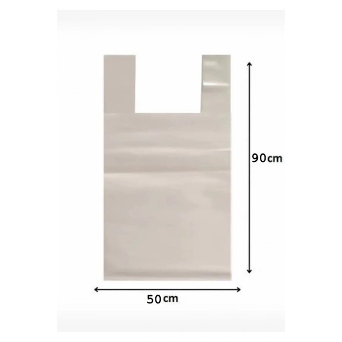 Eşya Taşıma Poşeti Beyaz Kalın Sızdırmaz Kurban Poşeti Dayanıklı 50x90 Tutmalı Sağlam Et Poşeti 4lü