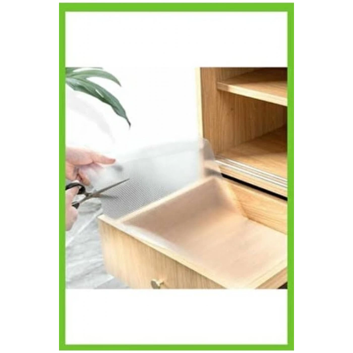 Eva Kaymaz Raflık Şeffaf Kaydırmaz Raf Dolap Çekmece Buzdolabı Buz Dolabı Içi Örtüsü 45cmx10 Metre