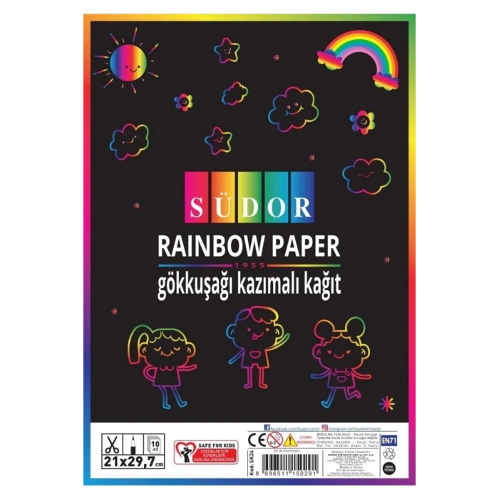 Gökkuşağı Kazımalı Kağıt