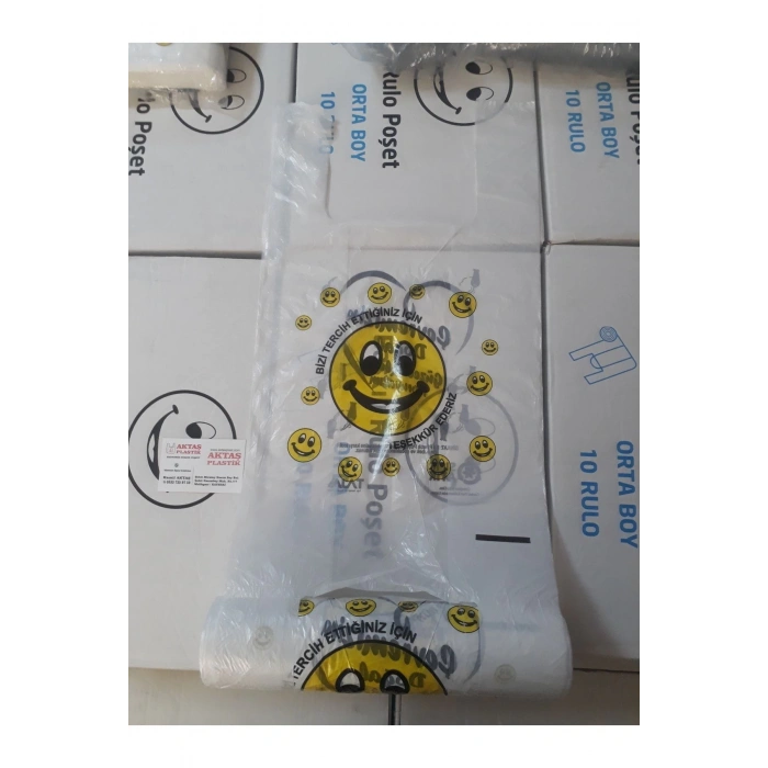 Gülenyüz Desenli Rulo Poşet Büyük Boy 100 Adet