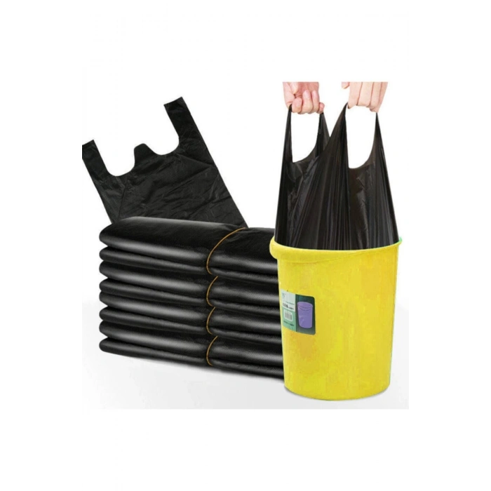 Hışır Atlet Poşet Renk Siyah Orta Boy 28x50 Cm 1 Kg