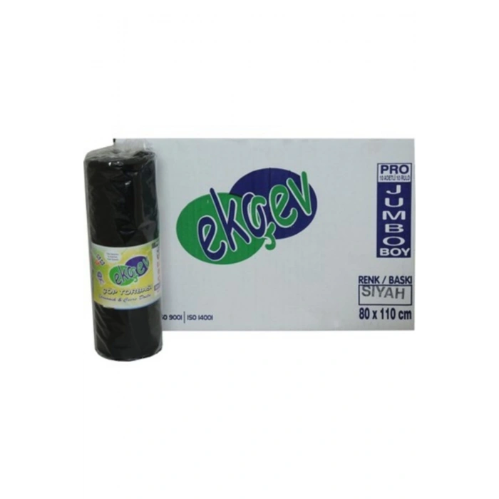 Jumbo Boy Siyah Çöp Torbası 80*110 - 10 Ad.