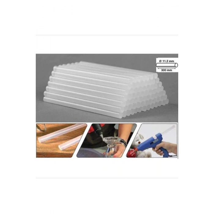 Kalın Silikon Çubuk Sıcak Silikon Tabanca Mumu 30 Cm 11.2 Mm (10 ADET)