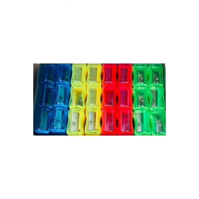 Kapaklı Plastik Kalemtıraş 24lü Kutu (262)