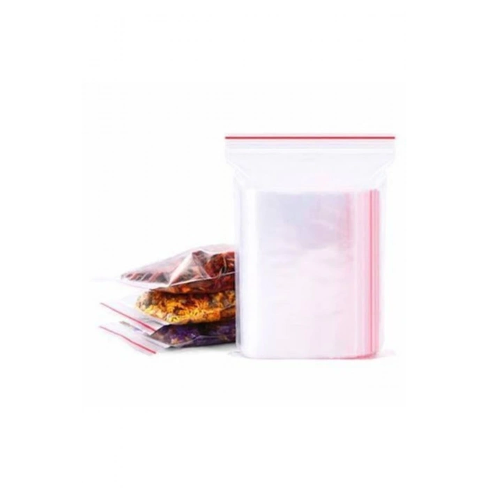 Kilitli Torba Şeffaf Poşet Kına Çerez Kuruyemiş Naylonu 100 Adet 9x11