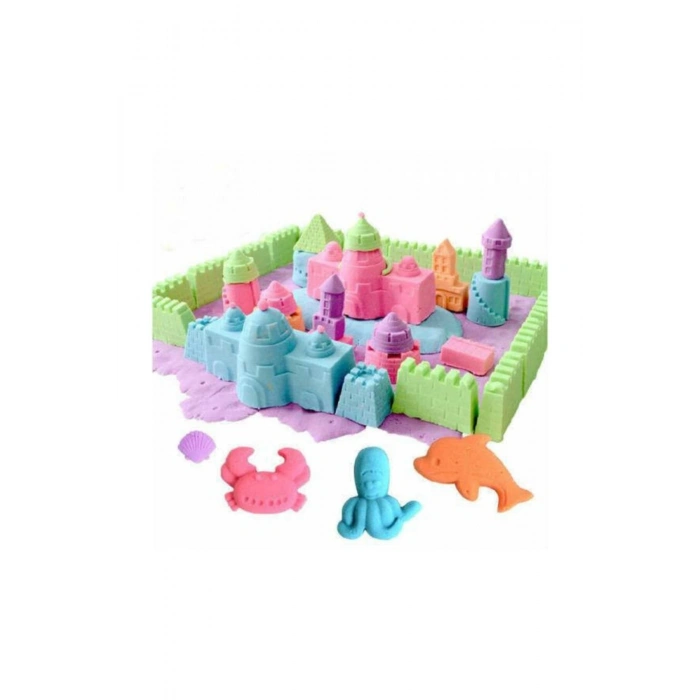 Kinetik Kum, 4 Renk 2 Kg, Oyun Kumu (KARIŞIK 4 RENK)