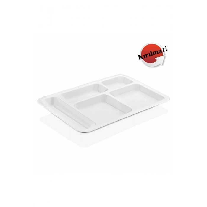 Kırılmaz Tabldot Tabak, Self Servis, Yemekhane, Okul Tabağı, 5 Bölmeli, Tabilot, Tabildot, Lokanta