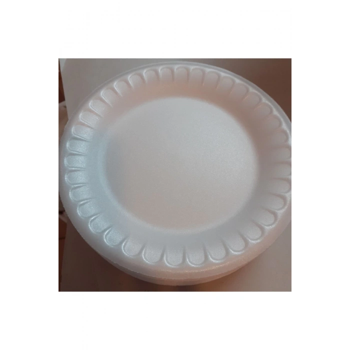 Beyaz Köpük Tabak Yuvarlak 10 Adet Kullan At Piknik Tabağı