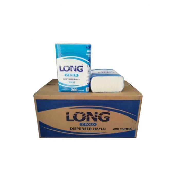 Long Dispenser Kağıt Havlu - Z Katlama - 200 Adetlik 12 Paket / Koli