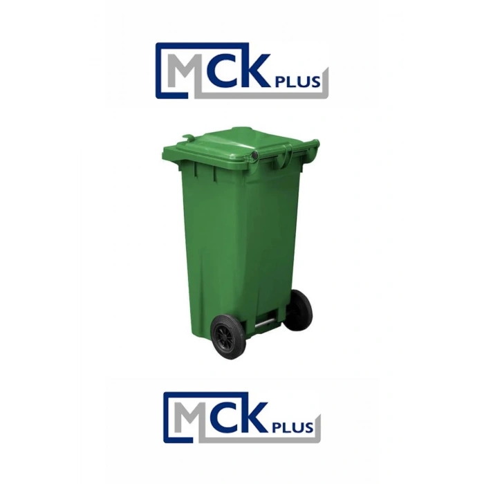 MCK  Yeşil Plastik Çöp Konteyneri 120 Litre Konteyner - A+ Isıya Karşı Dayanıklı Malzeme - Yeşil