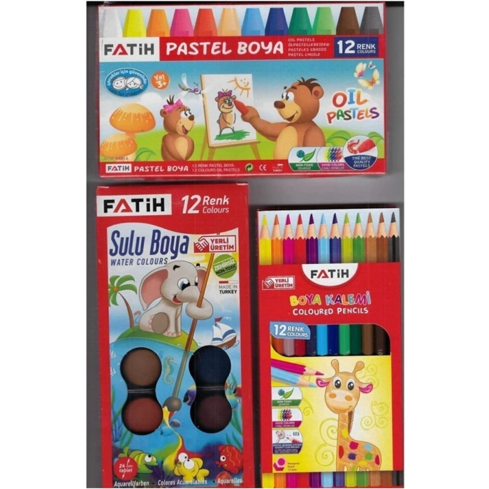 Mega Park Avm Pastel 12^li+sulu Boya 12^li+kuru Boya12^li Set 3 Birarda 1502paraf