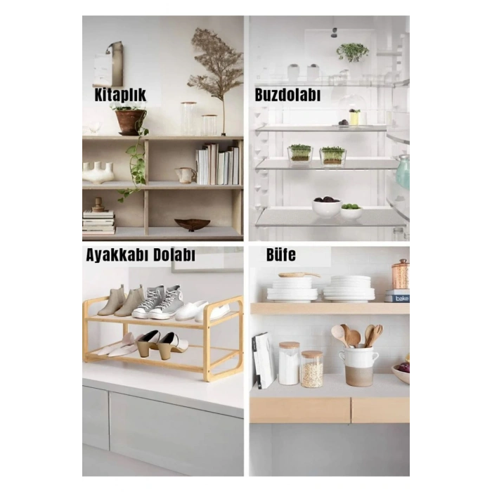 Mutfak Şeffaf Raflık Şeffaf Raf Örtüsü Dolap Ve Çekmece Içi Kaymaz Kaydırmaz Koruyucu Örtü-45x300cm