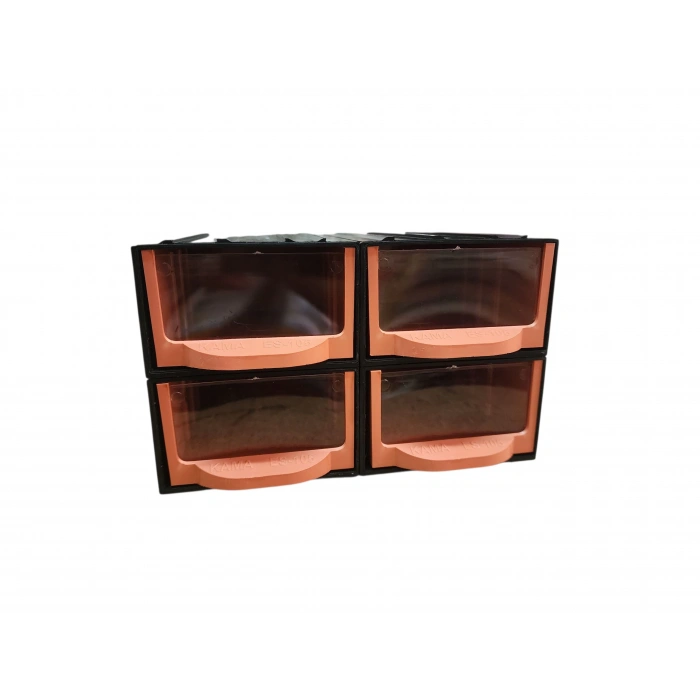 Plastik 4 Şeffaf Çekmeceli Kutu Küçük Organizer Çekmece Avadanlık